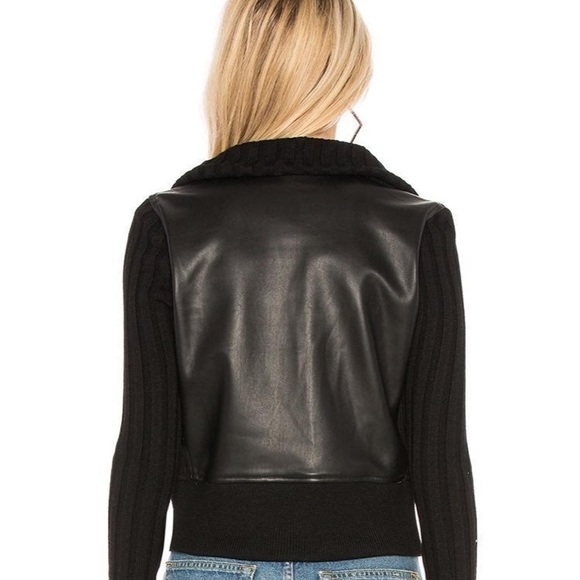 Bailey 44 Women's Black Leather Sweater Jacket - Picture 3 of 3